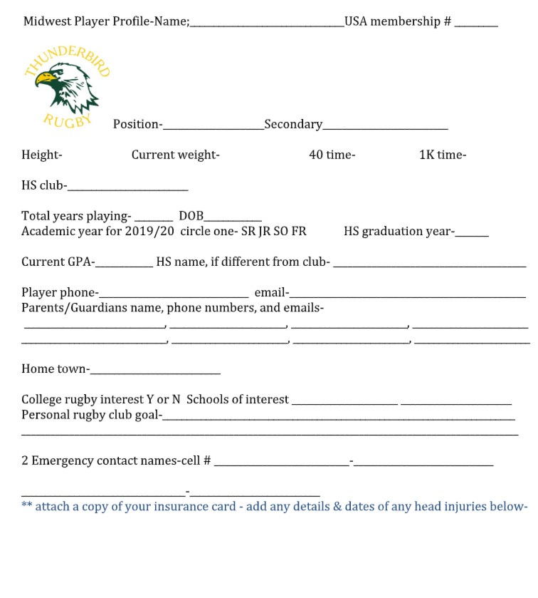 2019 hsb thunderbirds player profile form