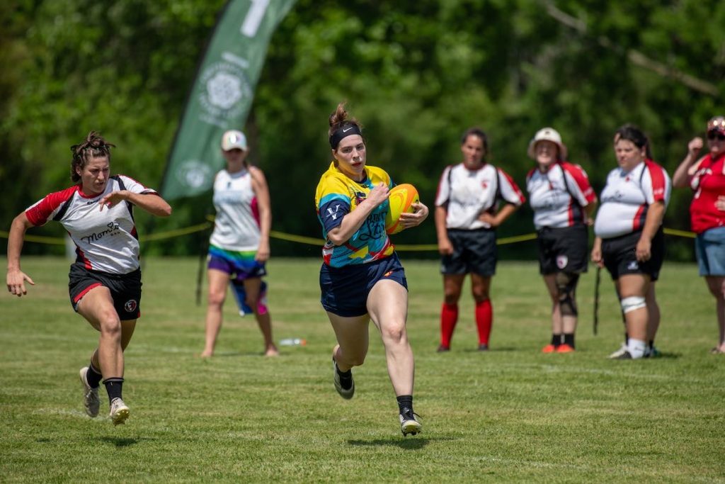 Running Chase Rugby Ball