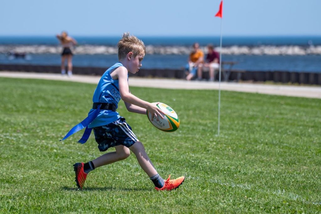 Running Flag Rugby Ball