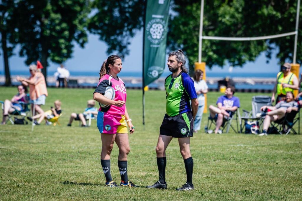 Referee Player Discussing Spectators