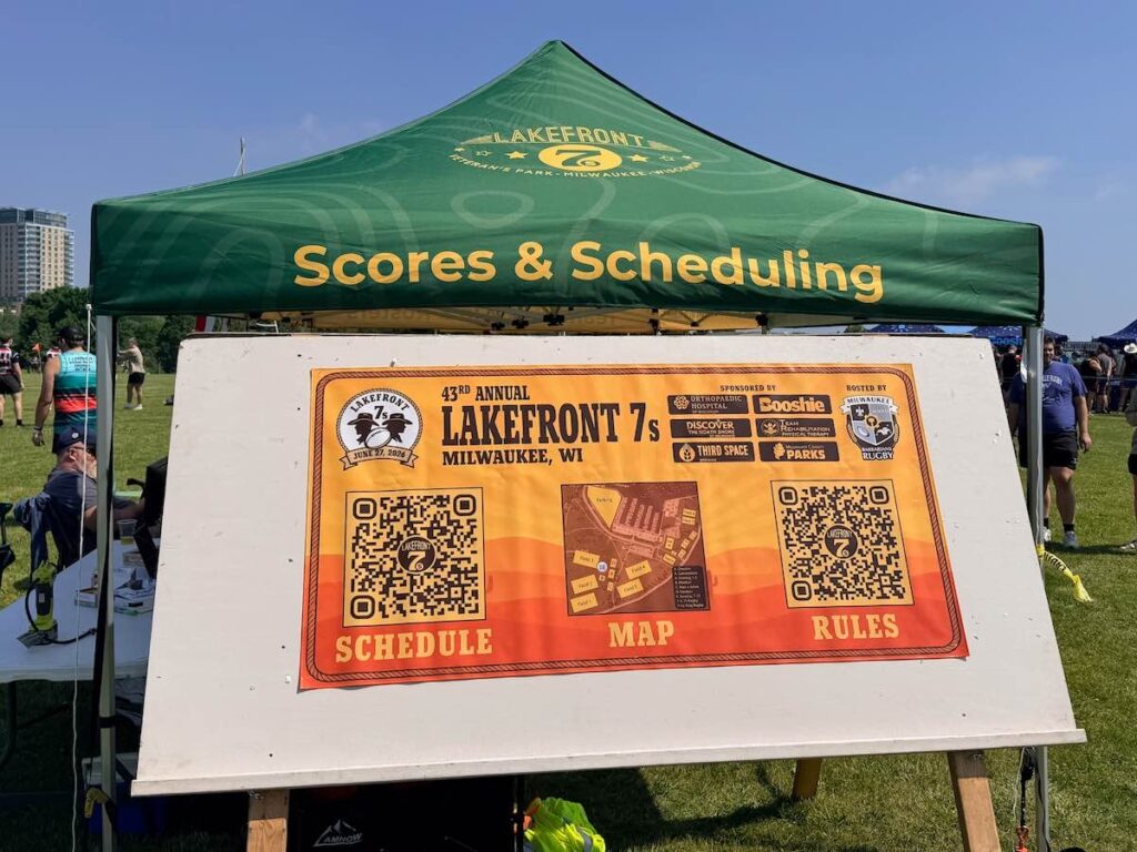 Scores Scheduling Tent Poster