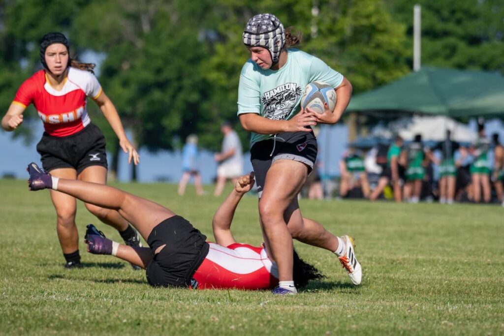 Tackle Running Rugby Ball